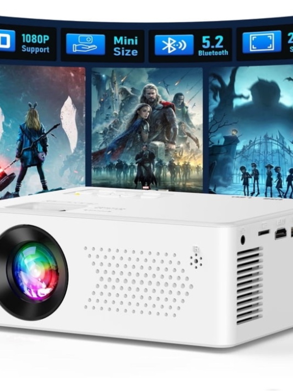 Mini Projector, FHD 1080P Bluetooth Home Theater movie projector